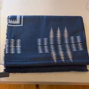Pendleton Navy Fringed Scarf